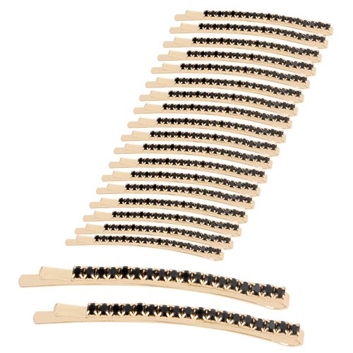 ACO-UINT 20Pcs Rhinestone Bobby Pins for Women, Crystal Hair Pins Black Hair Clips Wedding Hair Clips, Decorative Hair Barrettes Hair Accessories for Women Girls