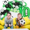 10th Birthday Soccer Balloons Arch,10th Soccer Garland Kit with Green Number 10 Balloon Football Balloons Soccer Mylar Foil Balloons for Boys Kids 10th Birthday Soccer Theme Party Decorations