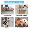 2pcs Cat Collar Toy Attached, Silicone Cat Teasing Wand Adjustable Cat Feather Collar Toys with Bell Cat Interactive Teaser Toys for Indoor Cat Playing Training (Pink, Blue)