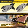 SLNIHAMS 5-Blade Hand Crimper Sheet Metal Tools, Hvac Tool for 24-28 Gauge Duct Work Downspout and Stove Pipe, 10-1/2" Sheet Metal Crimper Gutter End Cap Duct Crimping Tool