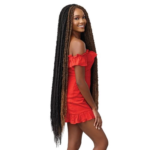 Outre Synthetic X-PRESSION Braiding TWISTED UP BONITA INFINITY LOCS 40" (Color:1B Off Black, Pack of 3)