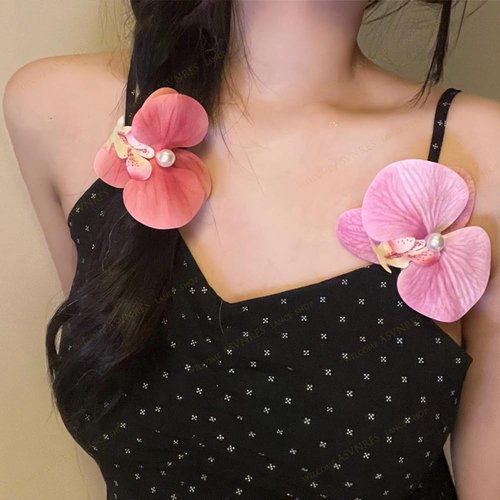 Orchid Hair Clips, 3 Colors Bohemian Butterfly Flower Hairpin, Artificial Phalaenopsis Hair Barrette for Seaside Holiday, Bridal Hair Accessories Bobby Pins Headwear for Woman Girl Lady Kids