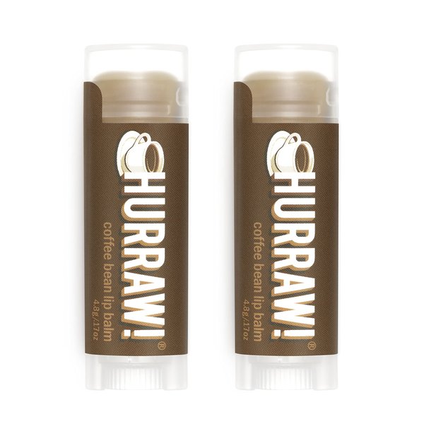 Hurraw! Coffee Bean Lip Balm, 2 Pack: Organic, Certified Vegan, Cruelty and Gluten Free. Non-GMO, 100% Natural Ingredients. Bee, Shea, Soy and Palm Free. Made in USA