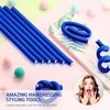 30 Pieces Flexible Curling Rods Twist Foam Hair Rollers Soft Foam No Heat Hair Rods Rollers and 1 Steel Pintail Comb Rat Tail Comb for Women Girls Long and Short Hair (Dark Blue, 7 x 0.3 Inch)