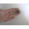 Generic Small mini silver metal gray blue rose flower crystal hair claw bridal clip