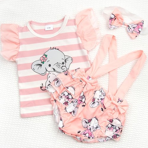 Reborn Baby Doll Clothes Fit 20-22 inch Girl Baby Dolls Cute Elephant Design Reborn Dolls Clothes Outfits Accessories 3-Pieces Set