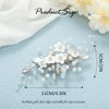 Latious Flower Bride Wedding Hair Clip Silver Pearl Bridal Hair Barrettes Rhinestones Hair Piece for Women and Girls