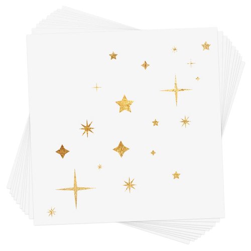 TWINKLE AND SHINE set of 10 metallic temporary Tattoos | Night Out Face Jewels | premium waterproof holiday jewelry foil Flash Tattoos, Party Favors, Party Supplies, Holiday parties