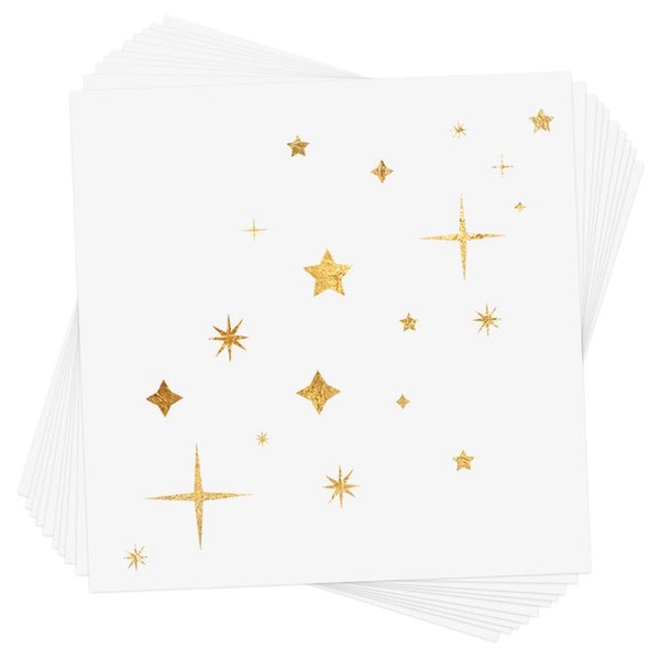 TWINKLE AND SHINE set of 10 metallic temporary Tattoos | Night Out Face Jewels | premium waterproof holiday jewelry foil Flash Tattoos, Party Favors, Party Supplies, Holiday parties