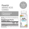 Solaray DL-Phenylalanine, 500mg | 50-50 Blend of Essential Amino Acids for Nervous System, Mood & Energy Support | 60 VegCaps