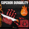 Pro-Series BBQ Gloves - Heat Resistant Grill, Grilling, and Oven Gloves for Culinary Experts - Extreme Fireproof Protection, Silicone Grip, Extra Long Mitts - Indoor & Outdoor - with Protective case