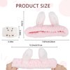 ACO-UINT 6Pcs Spa Headbands and Wrist Washbands Set, Bunny Ear Headbands for Washing Make Up Headbands, Skincare Headbands Easter Rabbit Face Wash Headbands for Women Girls