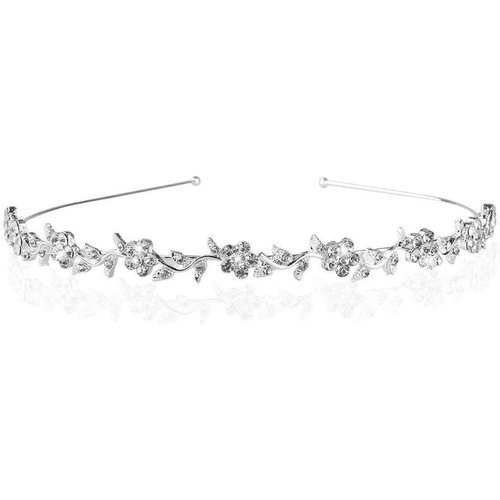 SUWOW Bridal Headband Bridal Headpieces for Wedding Crystal Headband Stylish Rhinestones Princess Crown Flower Leaf Tiara Headband Wedding Tiaras for Bride Prom Headband for Women Girl Adult Kids