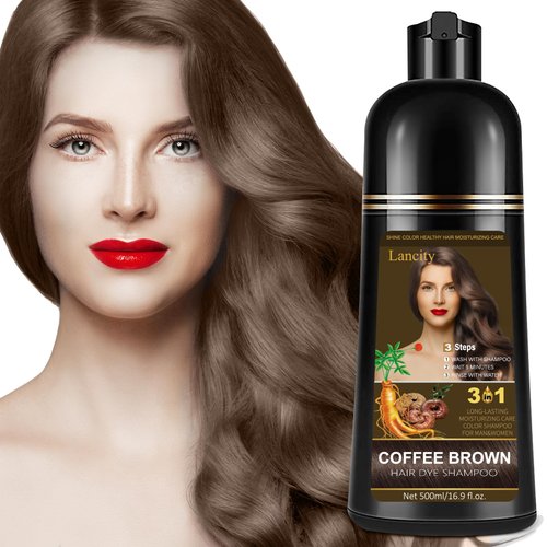 Hair Dye Shampoo 3 In 1 Hair Color Shampoo Instant Coloring Gray Hair Coverage Nature Herbal trea...