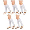 Bcurb Graduated Compression Socks (5 Pair) Calf High Men Women Support Stocking. (White/Gold, Small/Medium)