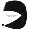 WENNALIFE I Tip Hair Extensions Human Hair, 50g 100s 14 Inch Jet Black Remy Itip Human Hair Extensions Invisible Itips Straight I Tips Fusion Extensions Real Human Hair
