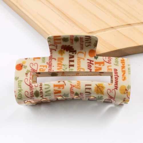 HAIMITI Fall Hair Clips Thanksgiving Claw Clips Colorful Letters Hair Accessories Pumpkin Cute Pu...