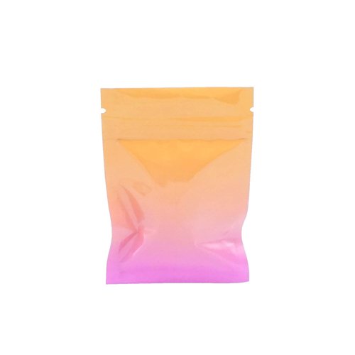 QQ Studio Pack of 100 Double-Sided Two-Tone Ombre Color Gradient Silver Resealable Bags w/Tear Notches for Beauty Scrub Products (2.8" x 3.9", Ombre Orange)