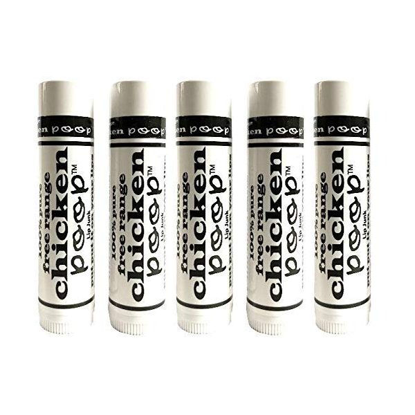 Chicken Poop Lip Balm Simone Chickenbone 100% Natural Moisturizer for Dry, Chapped Lips, 0.15 oz, (Original), Pack of 5
