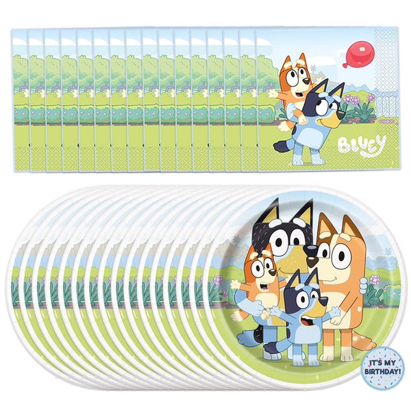 Unique Bluey Birthday Party Supplies | Serves 16 | Bluey Party Supplies | Bluey Birthday Decorations | Bluey Party Decorations | Bluey Plates and Napkins