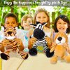 5 Pieces Safari Stuffed Animals Toy Set Includes Lions Tigers Elephants Zebras and Giraffes 11.8 inch Wild Animals Soft Realistic Jungle Animals Toys for Boys, Girls, Adults