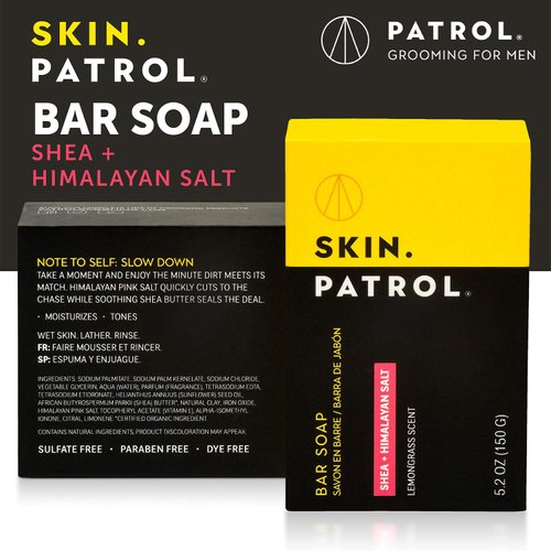 Skin Patrol Shea Butter & Himalayan Salt Bar Soap - Sulfate-Free, Paraben-Free