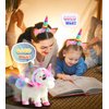 SOLIEHOO Unicorn Toys for Girls Unicorn Gifts, Walking Talking Singing Interactive Toy, Remote Control Plush Unicorn Pet Care Toy, Unicorn Dress up Clothes for Toddler Girls Kids 3 4 5 6 Years
