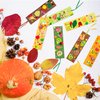 X1zuue 32 Sets Fall DIY Bookmarks Craft Kit AutumnBlank Bookmark with Maple Leaf Wiggle Eyes Foam Stickers Pom-pom Art Reading Rewards Gift Fall Thanksgiving Party Decorations Favors Supplies for Kids