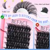 Lash Clusters Fluffy Individual Lashes D Curl Cluster Eyelash Extensions 14-25mm DIY Lash Extension Thick False Eyelashes Cluster Matte Black DIY Lashes Extension at Home (280pcs-60P+80P+100P)