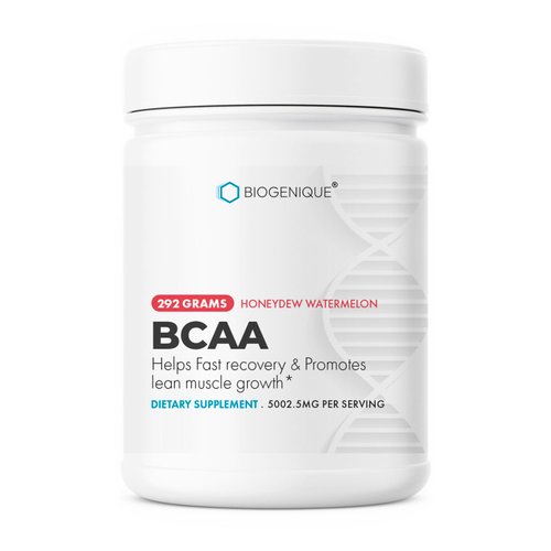 Biogenique BCAA Powder Honeydew Watermelon Post Workout Muscle Recovery & Tissue Support, with Amino Acids, 4g BCAAs 2:1:1 for Men & Women, Made in USA - Vegan, Non-GMO, Gluten Free