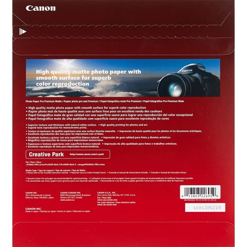 Canon PM-101 Photo Paper Pro Premium Matte (8.5 x 11", 50 Sheets)