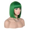 KADAISI Short Straight Bob Wigs With Bangs Full Heat Resistant Hair Wig for Women's Cosplay (Green)