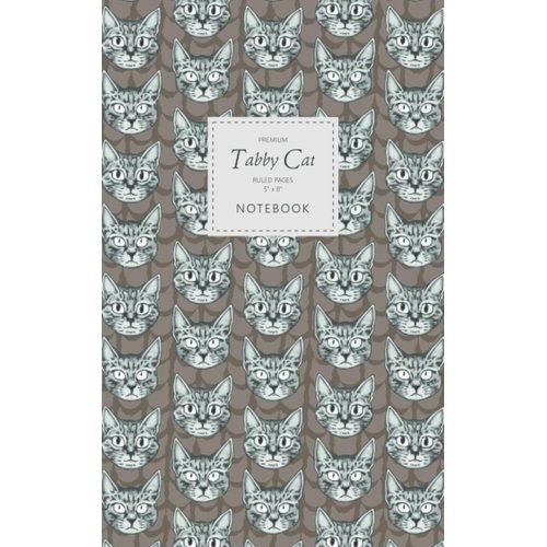 Tabby Cat Notebook - Ruled Pages - 5x8 - Premium: (Brown Edition) Notebook 96 ruled/lined pages (5x8 inches / 12.7x20.3cm / Junior Legal Pad / Nearly A5)