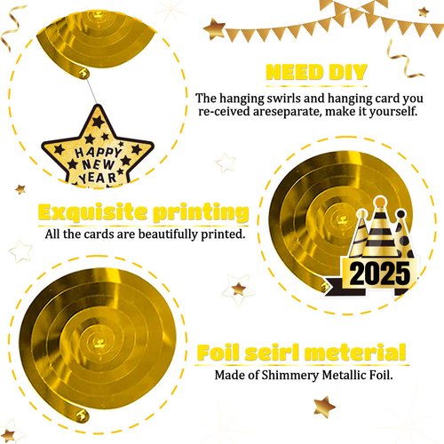 Happy New Year Decorations 2025 Happy New Year Banner New Years Decorations 2025 Hanging Swirl Decorations 2025 Decorations New Years for New Year Party Decorations