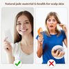 gemshan Jade Gua Sha Comb, 2pcs White Jade Massage Comb Tool for Head Caring, Relax