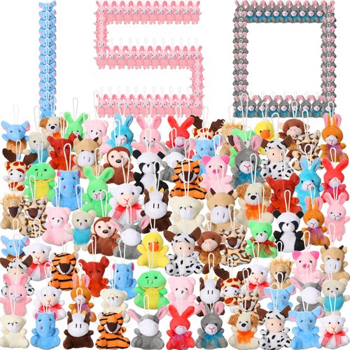 150 Pcs Mini Stuffed Animal Toys Bulk Keychain Decoration Small Plush Animal 2.4 In Tiny Small An...