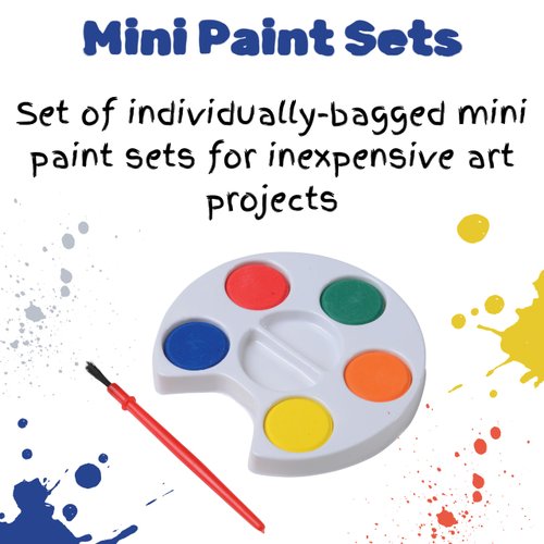 U. S. Toy Mini Kids Painting Set, Bulk Paint Pallets with Paintbrushes, 5 Colors, Individually Po...