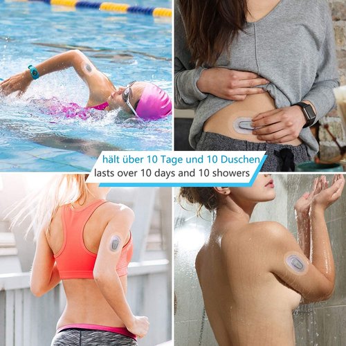 GTAGKOMMEN 55 Pack Dexcom G6 Adhesive Patches,Waterproof & Transparent Dexcom G6 Overpatch for 10 Days Long Stay Fixation Monitor Protection，Easy to Use Pre-Cut Adhesive Tape.