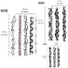 Barbed Wire Temporary Tattoo, Tribal Tattoo Costume Black Barb Wire Creeper Vine Fake Tattoos for Men Women Body Art, 3 Sheets