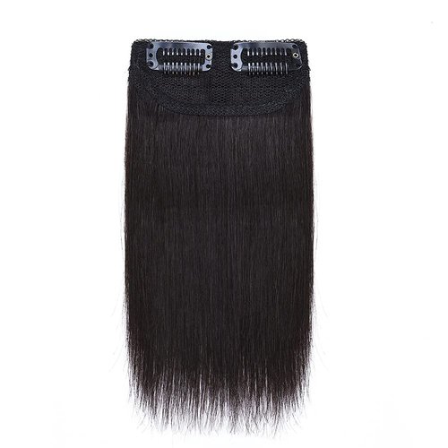 MY-LADY 2PCS Invisible Clip in Mini Hair Extensions for Short Hair Wiglets Hairpieces for Thinning Hair 6 Inch Natural Black Short Extension Hair Clips Real Hair