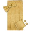 Dubulle Gold Paisley Cummerbund and Bowtie for Men Gold Bow Tie and Pocket Square