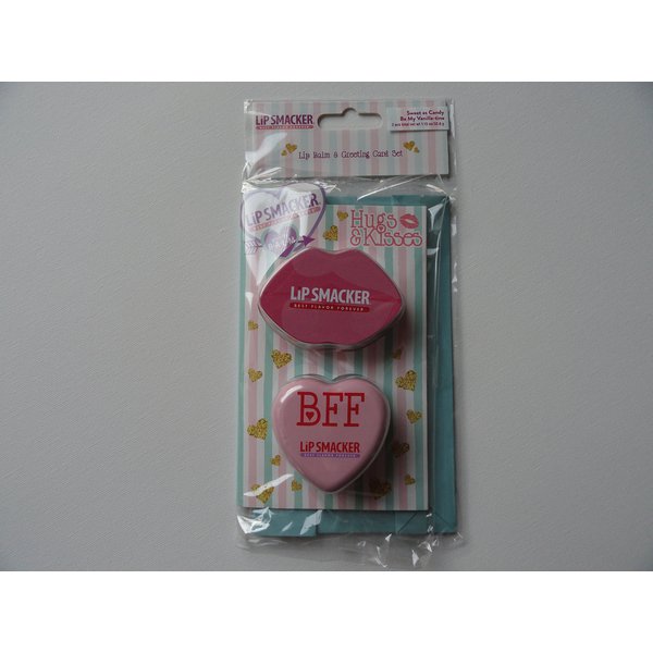 Lip Smacker Hugs & Kisses Lip Balm & Greeting Card Set - Sweet as Candy & Be My Vanilla-tine