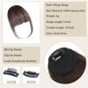 Bangs Hair Clip in Bangs 100% Human Hair Extensions Wispy Bangs Fake Bangs Fringe With Temples Hairpieces for Women Dark Brown Clip on Air Bangs Curved Bangs for Daily Wear