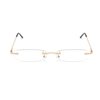 EYE ZOOM 5 Pairs Metal Rimless Reading Glasses with Spring Hinge Light Slim Case for Men Women (Gold,+2.25)