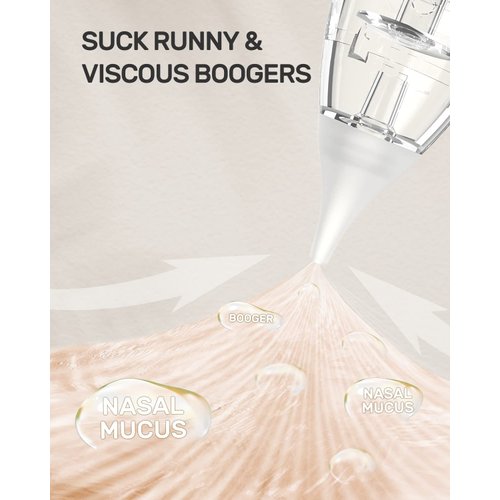 HEYVALUE Nasal Aspirator for Baby, Baby Nose Sucker, Electric Nasal Aspirator for Toddler, Baby Nose Cleaner with 3 Silicone Tips, Adjustable Suction Level and Music Volume