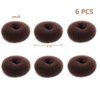 Extra Small Bun Makers for Kids, 6 PCS Chignon Donut Sock Forms for Girls, Mini Doughnut Shapers for Short and Thin Hair (2 Inch, Dark Brown)