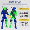 Outgoto Pre-Assembly 3D Printed 5.54'' Dummy13 Action Figure, Multi-Jointed Tian13, Articulated T13 Desktop Decoration,12 in 1 Accessories, Best Birthday Festival Gift (White+White)