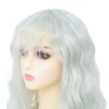 Dai Cloud Grey Long Curly Wavy Wigs for Women Wave Wig with Bangs Natural Looking Synthetic Heat Resistant Hair Wigs Cosplay Halloween Costume Wig
