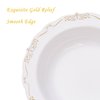 N9R 30 Pack Disposable Soup Bowls with Gold Relief, 12 Oz Fancy Plastic Soup Bowls for Holidays, Parties, Weddings, Catering and Everyday Use