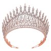 Rose Gold Crown for Women Cubic Zirconia Royal Queen Pageant Crowns Big Bridal Tiara Headband for Wedding Prom Quinceanera Birthday Party Costume